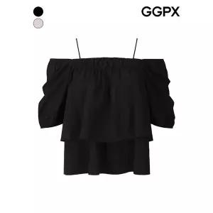 [GGPX]오프숄더 끈 캉캉 블라우스 (GQ6SH019F)