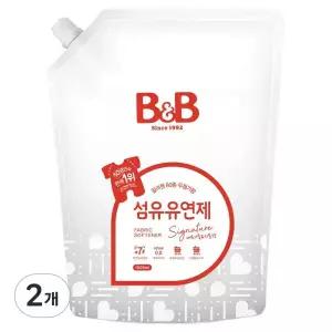 비앤비 섬유유연제 베르가못 자몽향 리필형 1.5L 2개