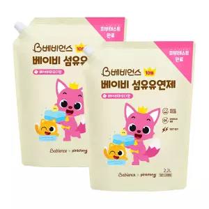 베비언스 핑크퐁 베이비 섬유유연제 베이비파우더향 리필 2.2L 2개
