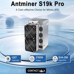 Bitmain S19k Pro 120TH/s SHA256 비트코인 채굴기 2760W BTC BSV 공냉식 ASIC