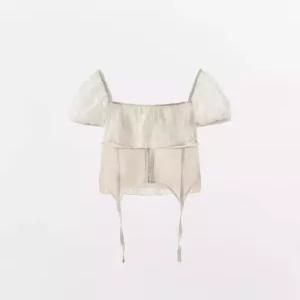 65401 ZARA 자라 여자 반팔블라우스 배색 레이스 반팔티4770312