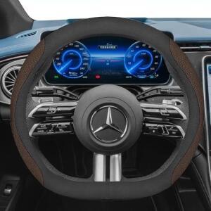 가죽 자동차 핸들 커버 메르세데스 벤츠 G550 G63 GLC200 A35 AMG 라인 C180 S450 GLE300 액세서리