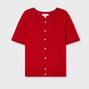 [후아유][AK분당점] [후아유] Punching Skashi Short Sleeve Cardigan WHCKG2522F