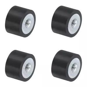uxcell 4Pcs 15 x 10mm M4 여성용 실 고무 마운트 진동 차단기 방진 패드 플랫 사일런트 블록 베이스 교체