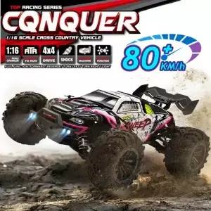 4륜구동 1 16 80KM/H 슈퍼 브러시리스 브러시드 RC카 4x4 오프로드 무선 조종 고속 드트 레이싱 트럭 버기