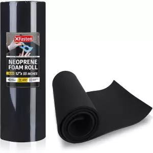 XFasten Neoprene 스펀지 폼 고무 시트 롤 검은색 두께 1/4인치 12인치 x 55인치 밀봉용 패딩 DIY 개스킷