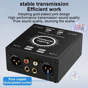 다기능 오디오 절연기, 6.5mm XLR RCA 노이즈 전류 음향 필터 접지 믹서 라이브 방송용