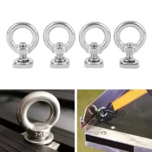 4PCS 자동차 루프랙 T 트랙 마운트 다운 앵커 M8 스테인리스 스틸 슬롯 볼트 링 번지 코드 로프 고정용