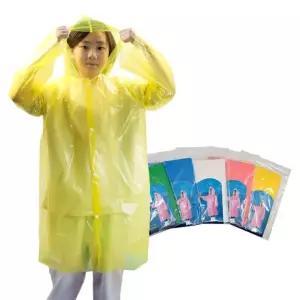 여름 아동용 일회용 우비 초경량 PVC 컬러 비옷 캠핑 레인코트
