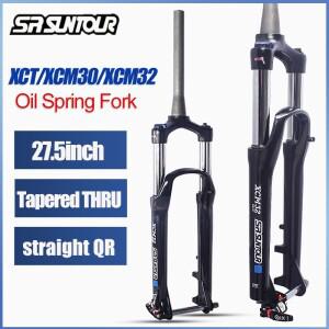 SR SUNTOUR XCT/XCM32 자전거 포크 27.5인치 29인치 MTB 자전거 오일 스프링 포크 스트레이트/테이퍼드 튜