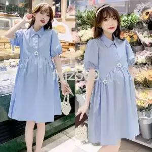  여름 임산부 원피스세트 패션 키작 루즈핏 얇은 원피스