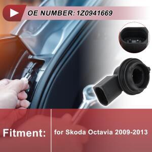 XAutohaux 1Pcs DRL 주간주행등 소켓 Skoda Octavia 2009-2013 No.1Z0941669 램프 전구 커넥터 2핀