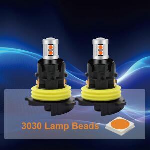푸조 호환 3008 램프 시트로엥 C5 MK2 차량용 LED 주간 주행등 9SMD 화이트 앰버 PH24W 캔버스 DRL세트당 2