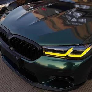 레몬 옐로우 DRL 모듈 BMW 5  2021-2023 G30 G31 F90 용 RGB 멀티컬러 LED 보드 주간 주행등 칩