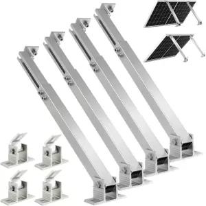 태양광 패널 장착 브래킷 조절 가능한 틸트 마운트 2세트 14-27인치 랙 최대 100-450와트 지원 루프 RV