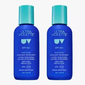 울트라 바이올렛 페이브 플루이드 SPF 50+ 선스크린 75ml x 2개 초경량 무향 가벼운 로션타입