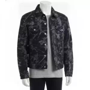 MUST IT_아이스크림 26SS 트리 카모 데님 트러커 자켓 IC26166 BLACK