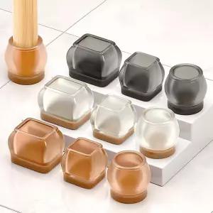 의자 다리 커버 캡 실리콘 체어 풋 가구 정사각형 둥근 펠트 스크래치 방지 미끄럼 소음 바닥 손상 책상