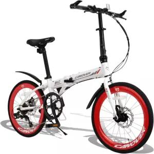 CANOVER CA-M2 접이식 자전거 20인치 7단 변속기 브레이크 에어로 림 경량 알루미늄 프레임 흰색