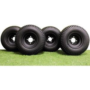 안테고 18x8.50-8 골프 카트 타이어 및 휠, 4개, 8x7 매트 블랙 세트