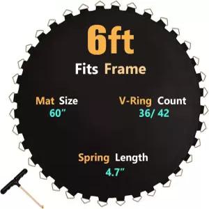 XATAMIO 트램폴린 매트 dia 60 /80 6FT/8에 맞습니다FT 프레임 36/42/48 V링 선택 가능 및 스프링 포함