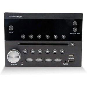 iRV31 75W 2존 RV 스테레오, 2.0 디지털 서라운드 사운드, 4-스피커 출력 | DV3100, CD/DVD 월 마운트 카 오디오, 12V DC, HDMI ARC, 블루투스, AM/FM 엔터테인먼트 시스템 트레일러 교체