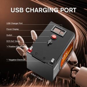 12V 200Ah 200000mAh 리튬인산철(LiFePO4) 배터리 내장형 BMS 딥 사이클 충전식 스쿠터 어군탐지기 검