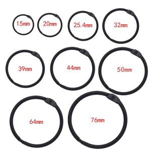 2/3/5/10Pcs 검은 금속 링 바인더 15-76mm DIY 루스 리프 책 고리 오프닝 사무실 바인딩 Supplie  앨범