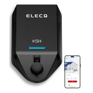 ELECTQ 가정용 전기차 충전기 레벨 2, 능동 부하 관리, 태양열 충전 모드, OCPP 호환 및 미래 보호, J1772 커넥터가 장착된 50A 유선 SE