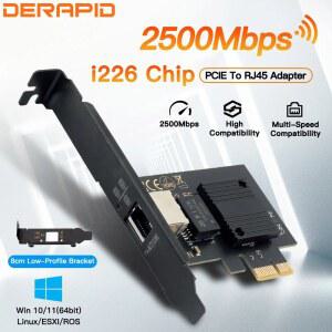 블랙박스동글이 인텔 INTEL I226V 5G LAN PC용 어댑터 기가비트 RJ45 네트워크 데스크탑 이더넷 1000 100 TO 2500MBPS PCIE