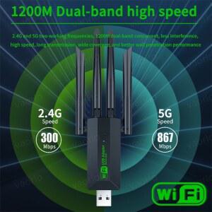 블랙박스동글이 1200MBPS WIFI USB PC노트북 수신기 동글 11AC 밴드 무선 듀얼 802 USB3 4G 안테나 고속 카드 어댑터 5GHZ