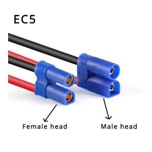 EC5 수컷암컷 실리콘 연장 케이블 10AWG 100A 전류 리튬 이온 배터리 비행기 자동차 비상 시동 전원 플매트