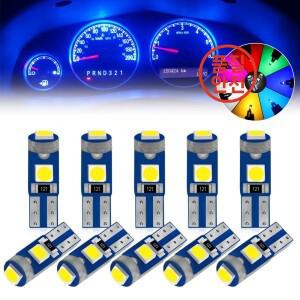 10PCS 12V T5 74 286 고휘도 3030 3SMD LED 자동차 대시보드 계기판 패널 전구