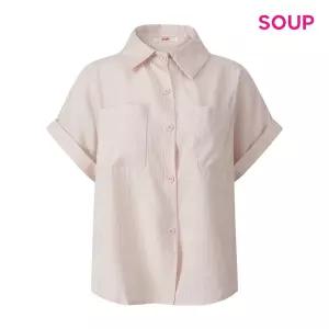 SOUP 롤업 슬리브 포켓 반팔 셔츠 S64SS05