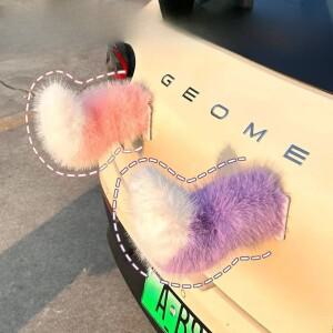 자동차 뒷좌석용 전동 털복숭이 꼬리 장식 바이크 오토바이용 귀여운 털 리모컨으로 조절 가능 스윙