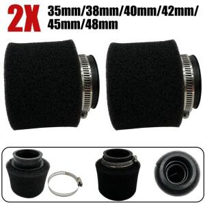 2X 35mm 38-40mm 42mm 바이크 오토바이 스트레이트 엘보 넥 폼 에어 필터 스폰지 클리너 클램프 모페드 스