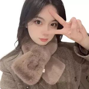 에코 스노우 퍼 페이크 털 보온 여자 목도리 머플러