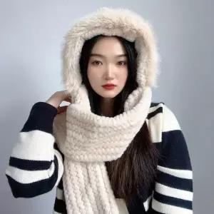 코지데잇 후드 모자 머플러 목도리 (베이지)
