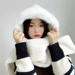 코지데잇 후드 모자 머플러 목도리 (화이트)