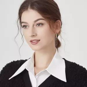 쉬폰 블라우스 페이크 카라 레이어드 목 이너 카라 반목 터틀넥 페이크 풀오버 카라 레이어드 목폴라