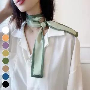 캔디 마그네틱스카프 롱 방도 쁘띠스카프 모조실크 배색 예쁜 봄선물