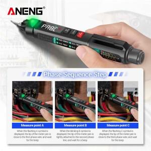 ANENG A3008 멀티미터 폴리메트로 자동 지능형 센서 펜 테스터 6000 디지털 비접촉 전압계