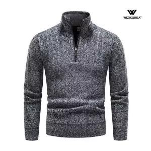 [매장정품] 위즈아이 남성 기모 니트 집업 폴라티 가을 겨울 스웨터 터틀넥 WI006N 2261482