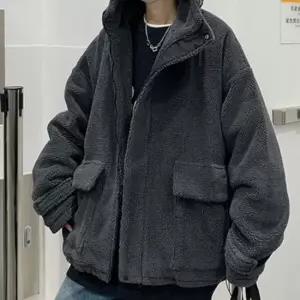 커플 루즈핏 후드 집업 뽀글이 점퍼 차콜 후드 집업 후드집업 루즈핏후드 뽀글이점퍼