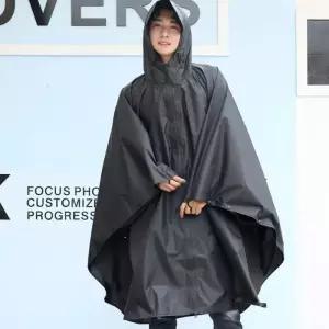 판초우비 레인트 남녀공용 판초 우비 휴대용 망토 비옷 블랙 판초레인코트