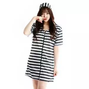 죄수복 여자의상 감옥 빠삐용 파티용품 할로윈 연극
