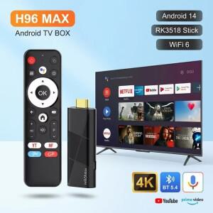 H96 MAX RK3518 안드로이드 14 TV 스틱 4K  HD WiFi 블루투스 휴대용 스트리밍 기기 (홈시어터용)