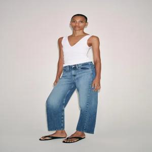 ZARA JEANS ZW COLLECTION ANKLE RELAXED 미드라이즈 - 미디움 블루 8307/047/427