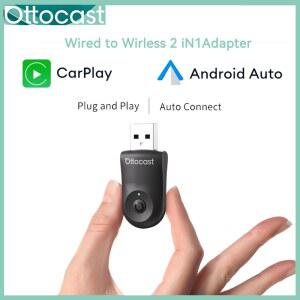 카플레이 네비게이션 carplay OTTOCAST 신상 미니 무선 CarPlay 안드로이드 자동 무선 어댑터 플러그 앤 플레이 WiFi Toyota 호환 audi 호환 Benz 용 고속 연결 동글