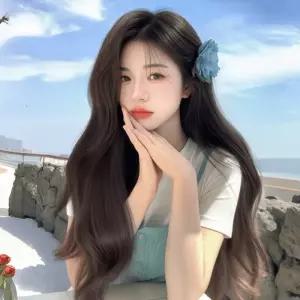 긴머리 웨이브 여성 가발